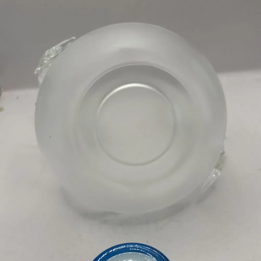 Partylite P8526 Jump for Joy Glass Dolphins Frosted Votive Candle Holder Retired - Picture 6 of 7
